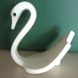 Ceramic white swan
